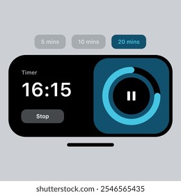 Mobile Timer Pop-Up Design - Minimalistic and Functional