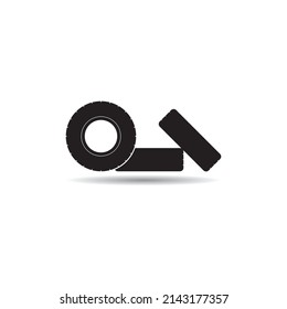 diseño de símbolos de iconos vectoriales de neumáticos móviles.