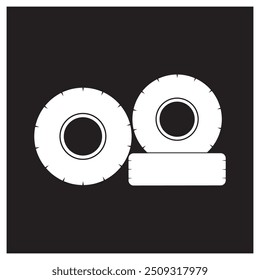 Icono de Vector de neumático móvil Ilustración de diseño de símbolo.
