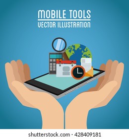 Mobile tools icon set design