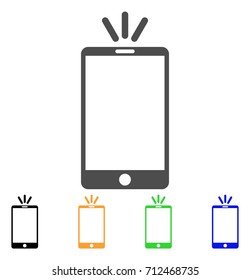 Mobile Torch icon. Vector illustration style is a flat iconic mobile torch symbol with black, grey, green, blue, yellow color variants. Designed for web and software interfaces.