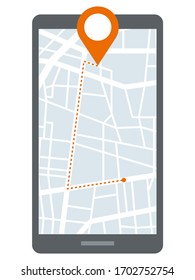 teléfono móvil táctil con interfaz Navigator en la pantalla
