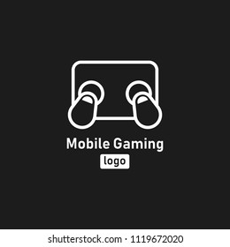 Mobile touch screen phone gamer gaming logo icon outline