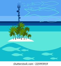 Mobile tower transmits dreams about fishes from Maldives