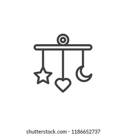 Mobile toy outline icon. linear style sign for mobile concept and web design. Baby crib mobile simple line vector icon. Symbol, logo illustration. Pixel perfect vector graphics