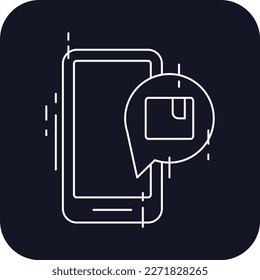 Mobile tracking delivery service icons with black filled outline style. Shipping logistics symbol sign. Simple vector illustration. Related to package, fee, fast courier