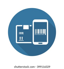 Mobile Tracking Services Icon. Flat Design. Mobile Devices and Services Concept. Isolated Illustration.