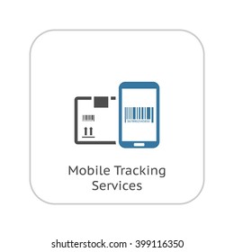 Mobile Tracking Services Icon. Flat Design. Mobile Devices and Services Concept. Isolated Illustration.