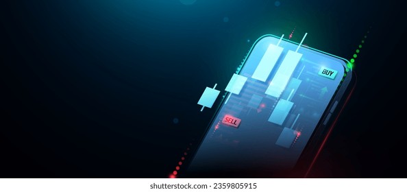 Mobile trade exchange smartphone platform. Online trading. Stock exchange data graph. Finance investment. Vector illustration