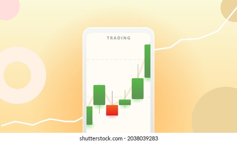Mobile trading exchange application. Financial analytics. Trading Business Application Template vector illustration
