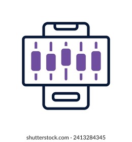 mobile trading icon. vector dual tone icon for your website, mobile, presentation, and logo design.