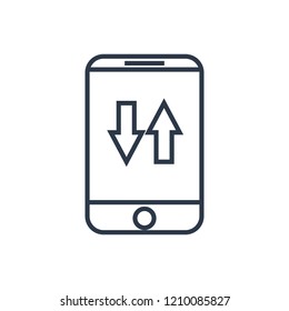 Mobile traffic icon. Isolated data transfer and mobile traffic icon line style. Premium quality vector symbol drawing concept for your logo web mobile app UI design.