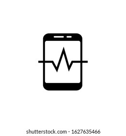 Mobile traffic icon symbol in black flat shape design isolated on white background