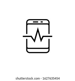 Mobile traffic icon symbol in linear, outline style isolated on white background