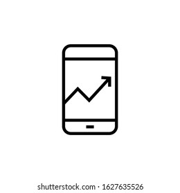 Mobile traffic icon symbol in linear, outline style isolated on white background