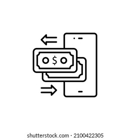 mobile transactions icon in vector. Logotype