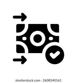 mobile transfer glyph icon. Strong and solid vector icon for websites, mobile interfaces, presentations, and visual branding. High quality and easy to edit.