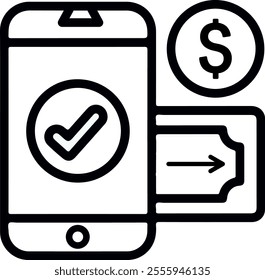 Mobile Transfer Icon Design Outline