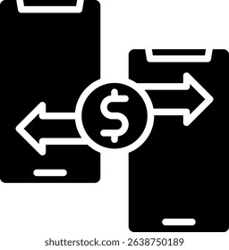 Mobile Transfer Icon Glyph Vector Illustration