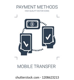 mobile transfer icon. high quality filled mobile transfer icon on white background. from payment methods collection flat trendy vector mobile transfer symbol. use for web and mobile