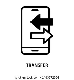 Mobile transfer icon. Stroke outline style. Vector. Isolate on white background.