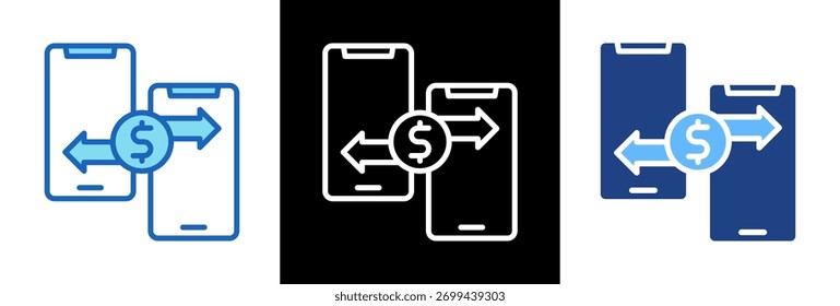 Icono de transferencia móvil triplestyle Ilustración vectorial