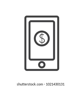 mobile transfer outline icon