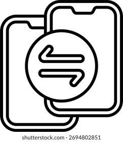 Mobile Transfer Vektor Design im modernen Stil, Telefon-Banking und schnelles Geld senden Konzept, Finanztechnologie Illustration. Liniensymbol