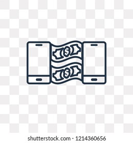 Mobile transfer vector outline icon isolated on transparent background, high quality linear Mobile transfer transparency concept can be used web and mobile