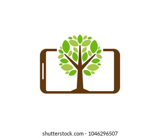 Mobile Tree Icon Logo Design Element