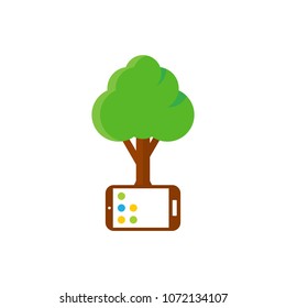 Mobile Tree Logo Icon Design