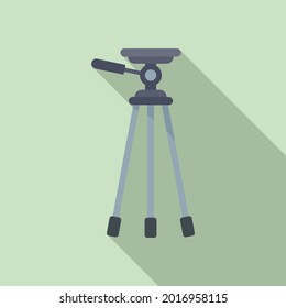 Mobile tripod icon flat vector. Camera video phone stand. Photo tripod