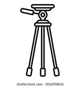 Mobile tripod icon outline vector. Camera video phone stand. Photo tripod