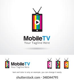 Mobile TV Logo Template Design Vector 