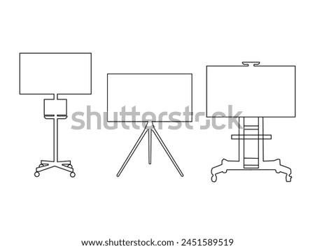 Mobile TV Stand outline on wheels rolling TV Stand height adjustable TV Cart for bedroom.