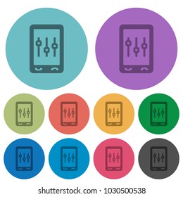 Mobile tweaking darker flat icons on color round background