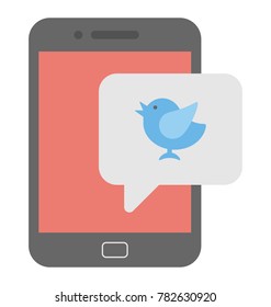 
Mobile Twitter Vector Icon
