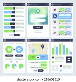 Mobile UI Design. Flat vector eps 10.