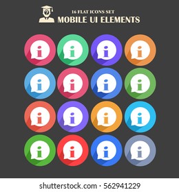 Mobile ui elements, vector set of flat style icons, business technology, mobile phones and tablet pc