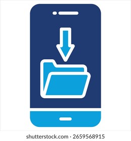 Mobile UI, flach, blau, Vektorgrafik
