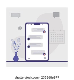 Mobile ui flat design illustration vector element
