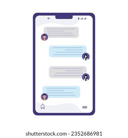 Mobile ui flai design illustration, Vektorelement
