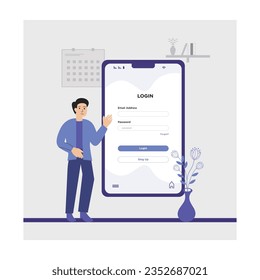 Mobile ui flat design illustration vector element