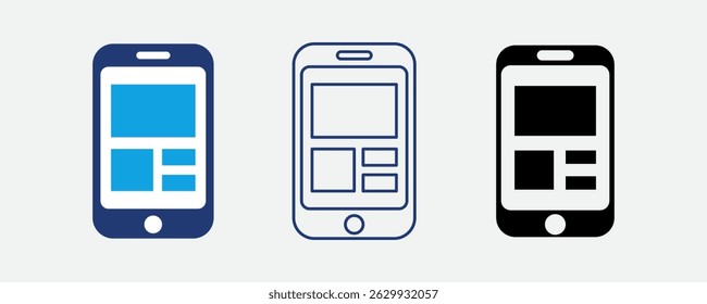 Mobile UI icon for app interface design elements
