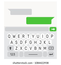 Mobile UI kit chat messenger. Chat app template interface vector