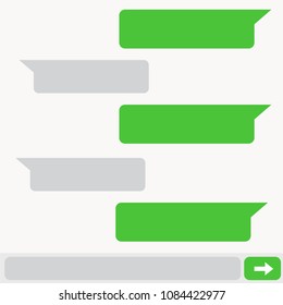 Mobile UI kit chat messenger. Chat app template interface vector