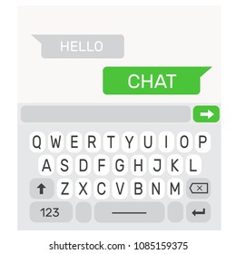 Mobile UI kit chat messenger. Chat app template interface vector