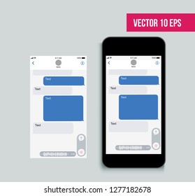 Mobile ui kit messenger. Chat app template. Social network concept. Vector illustration. Mock up
