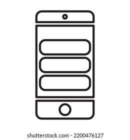 mobile ui line art icon