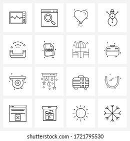 Symbolsatz der mobilen Benutzeroberfläche mit 16 modernen Unterstützungsprogrammen; Anruf; Liebe; Festival; Weihnachtsvektorgrafik